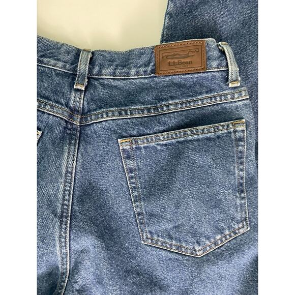 LL Bean Flannel Lined Men's Jeans 31x36 (30×35) Red Plaid Natural Fit (155) - Picture 14 of 16